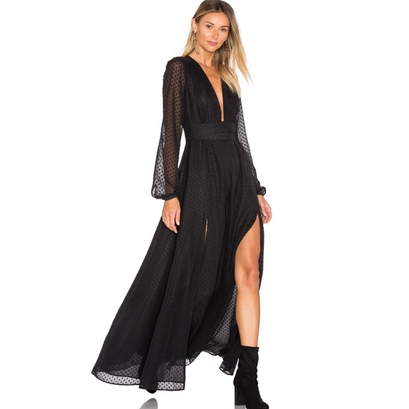 Privacy Please Stockton Maxi Dress Polka Dot Sheer - Picture 2 of 8